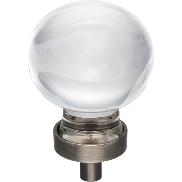 Jeffrey Alexander 1-3/8" Diameter Brushed Pewter Sphere Glass Harlow Cabinet Knob G130L-BNBDL - main